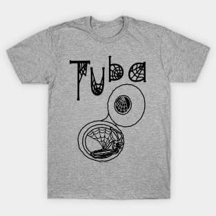 Tuba Halloween Cobwebs T-Shirt